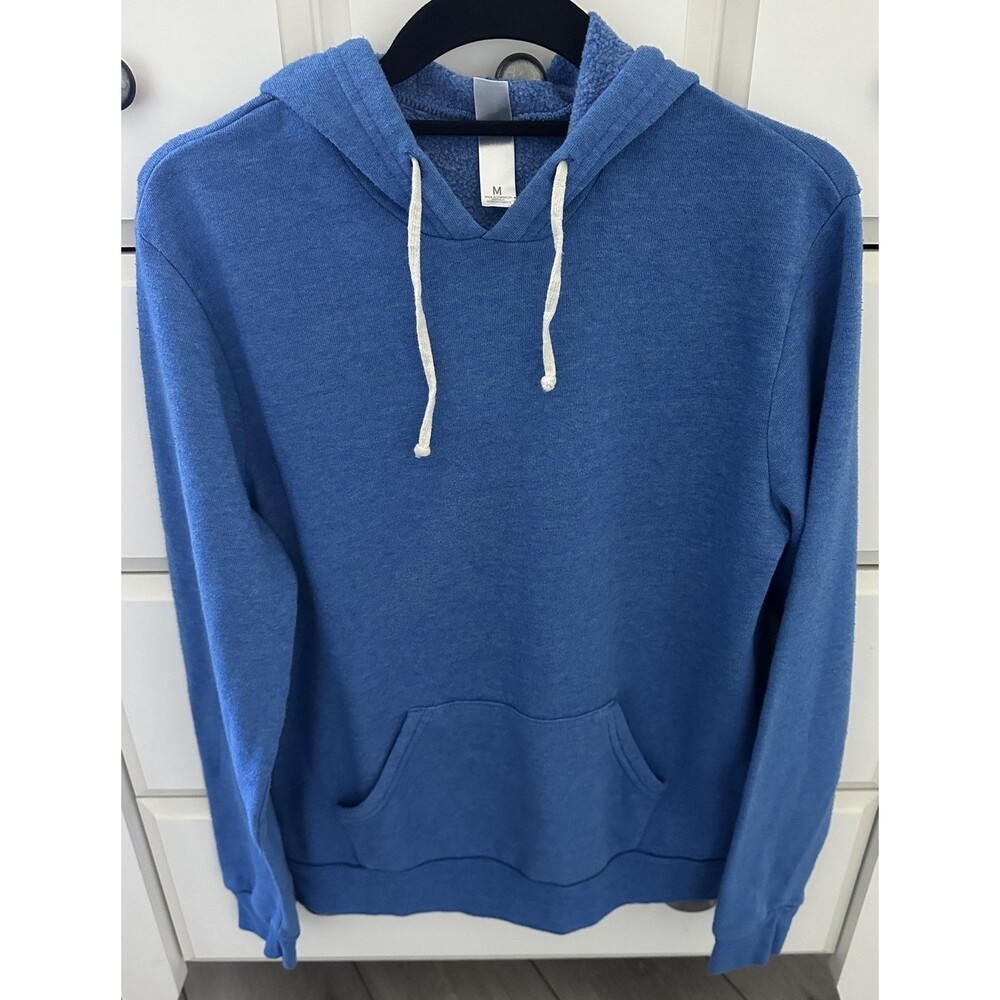 Alternative Apparel Challenger Eco Fleece Pullover Hoodie Blue Medium 09595F2